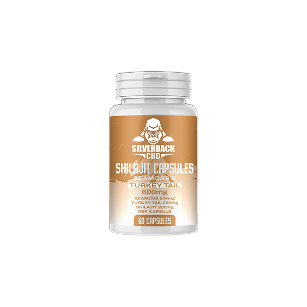 Silverback CBD 600mg Seamoss & Turkey Tail Infused Shilajit Capsules - 60 CapsNootropics & SupplementsSilverback CBD
