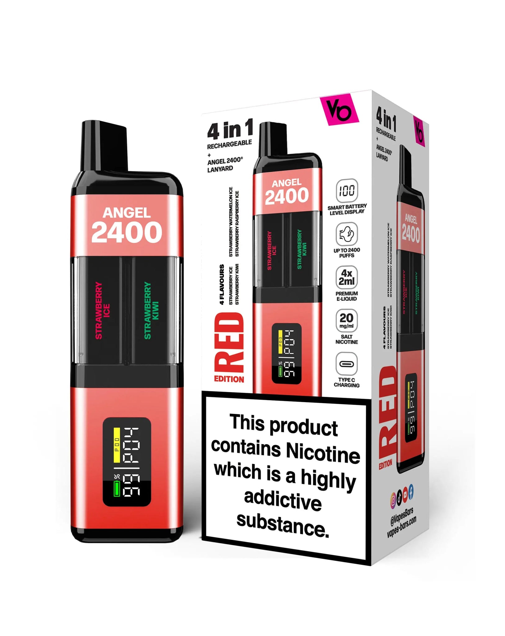 Vapes Bars Angel 2400 4in1 Pod Kit 2400 PuffsVaping ProductsVapes BarsVaperr Shop