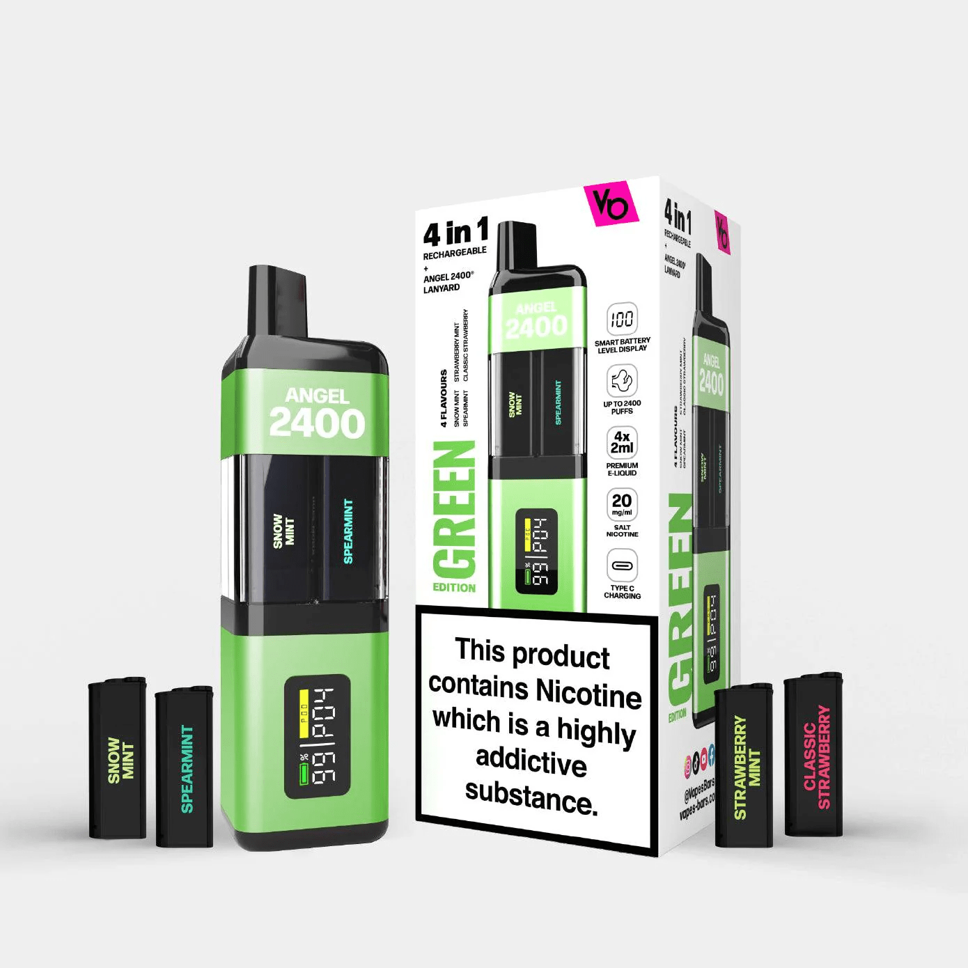 Vapes Bars Angel 2400 4in1 Pod Kit 2400 PuffsVaping ProductsVapes BarsVaperr Shop