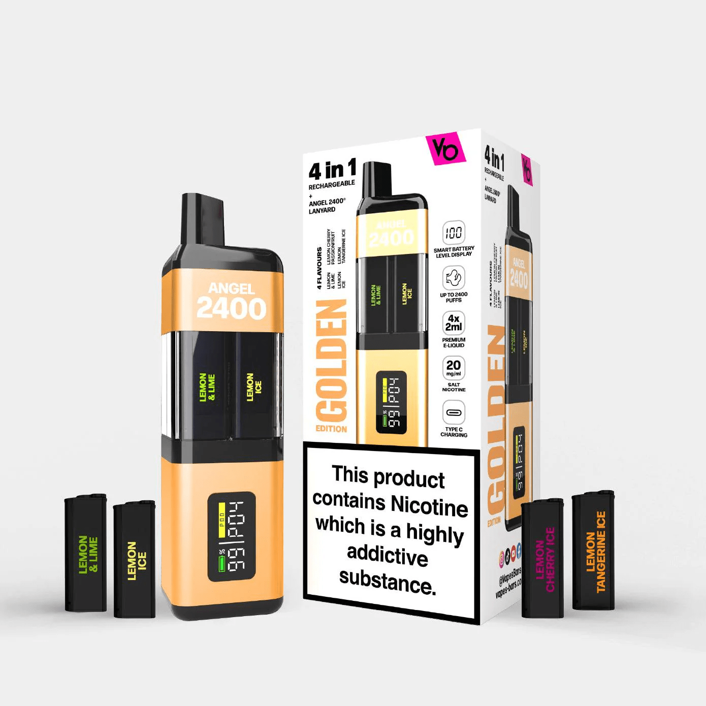 Vapes Bars Angel 2400 4in1 Pod Kit 2400 PuffsVaping ProductsVapes BarsVaperr Shop