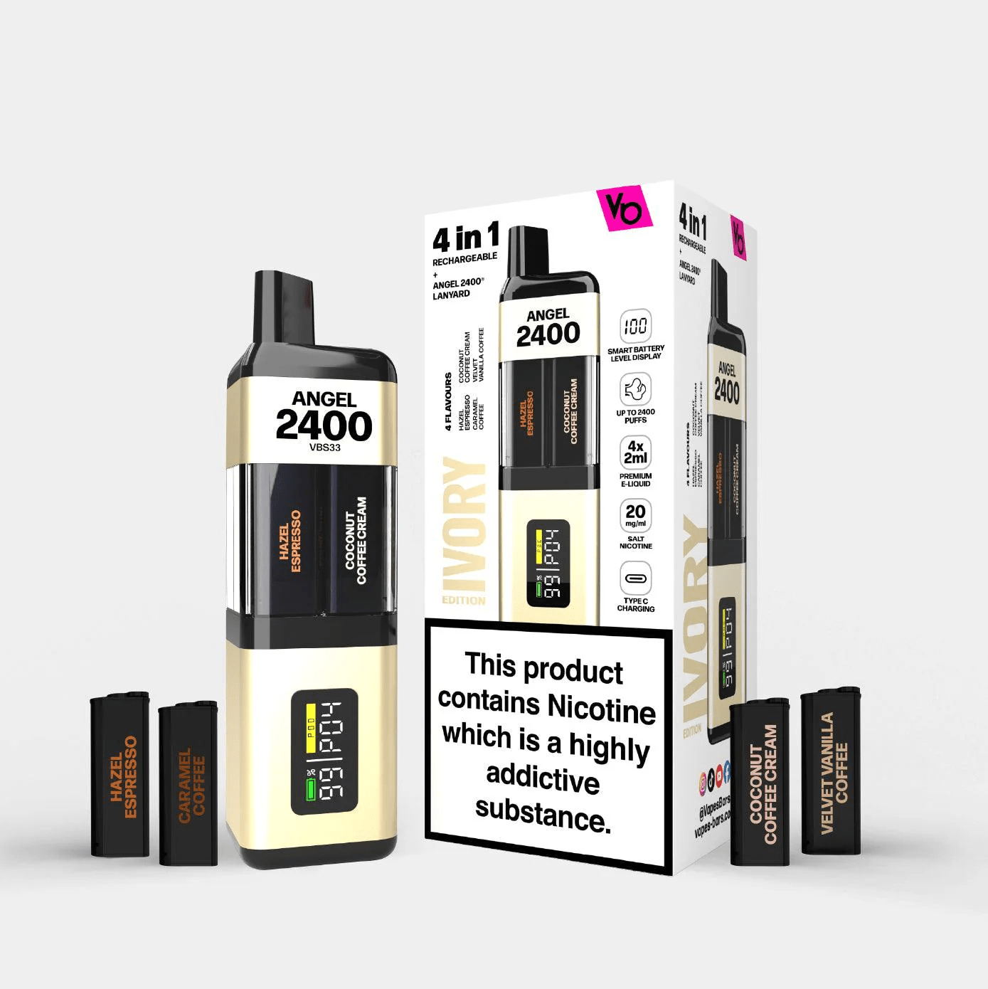 Vapes Bars Angel 2400 4in1 Pod Kit 2400 PuffsVaping ProductsVapes BarsVaperr Shop
