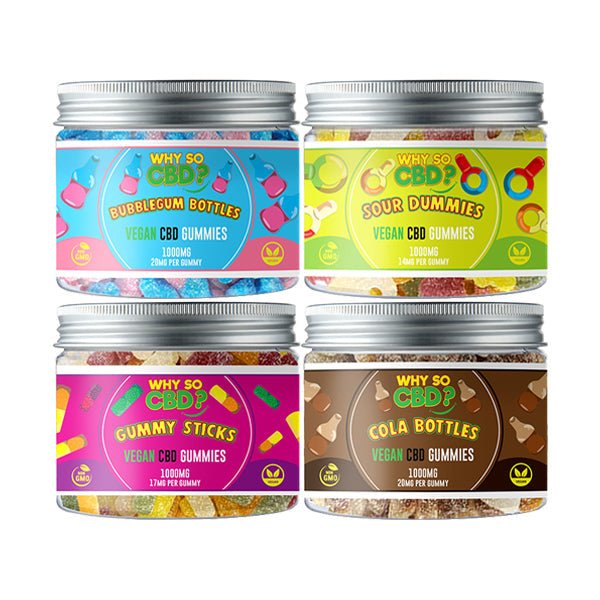 Why So CBD? 1000mg Broad Spectrum CBD Small Vegan Gummies - 11 FlavoursCBD ProductsWhy So CBDVaperr Shop
