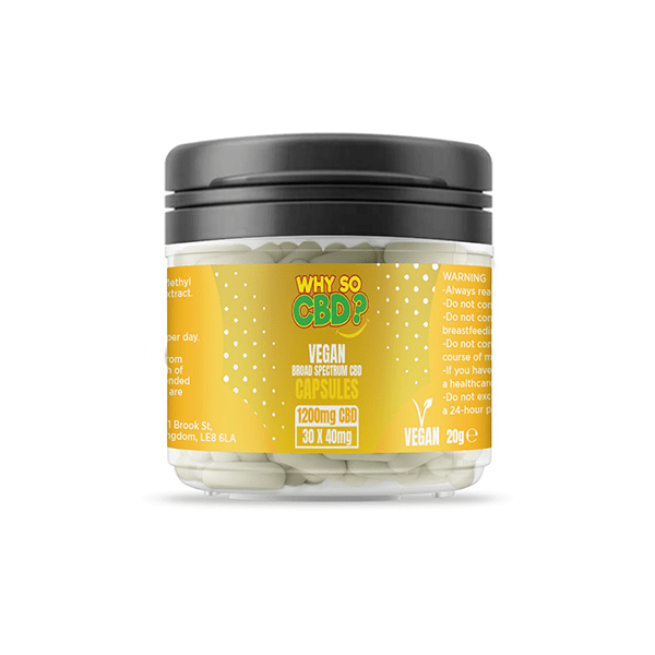 Why So CBD? 1200mg Broad Spectrum CBD Vegan Capsules - 30 CapsCBD ProductsWhy So CBDVaperr Shop