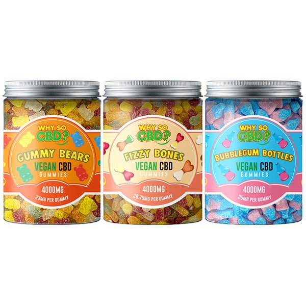 Why So CBD? 4000mg Broad Spectrum CBD Large Vegan Gummies - 11 FlavoursCBD ProductsWhy So CBDVaperr Shop