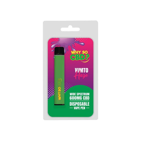 Why So CBD? 600mg Wide Spectrum CBD Disposable Vape Pen - 12 FlavoursCBD ProductsWhy So CBDVaperr Shop