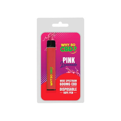 Why So CBD? 600mg Wide Spectrum CBD Disposable Vape Pen - 12 FlavoursCBD ProductsWhy So CBDVaperr Shop